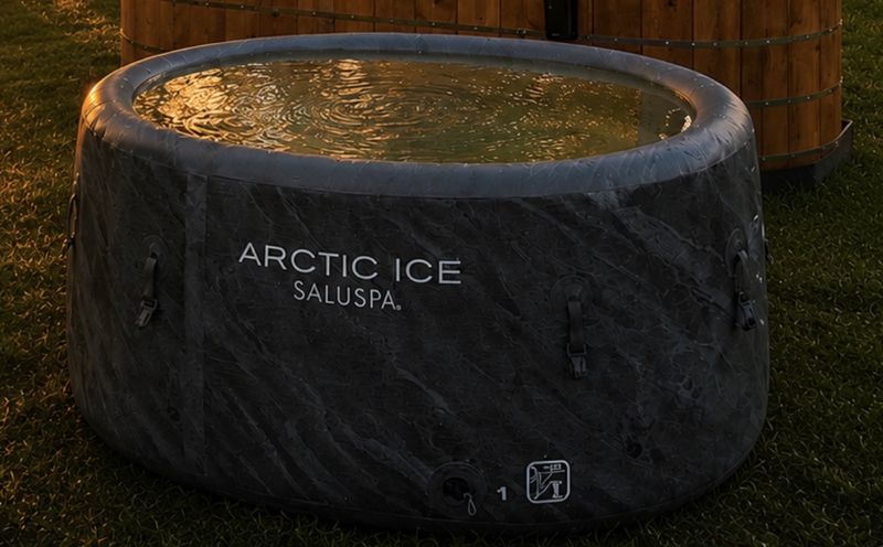 Arctic Ice cold plunge tub rental at golden hour