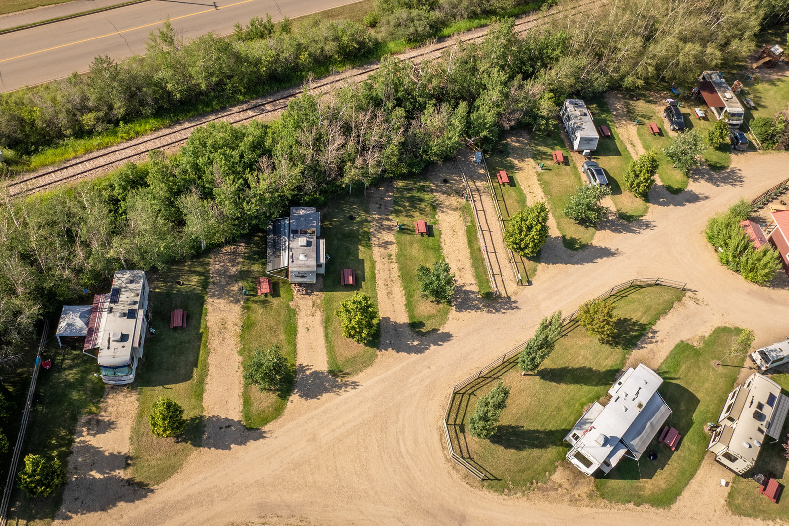 RV sites at Prairie Junction RV Resort in Stettler, Alberta