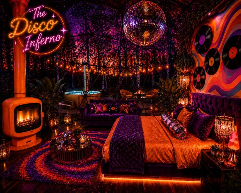 Inside The Disco Inferno — Prairie Haven glamping at Prairie Junction