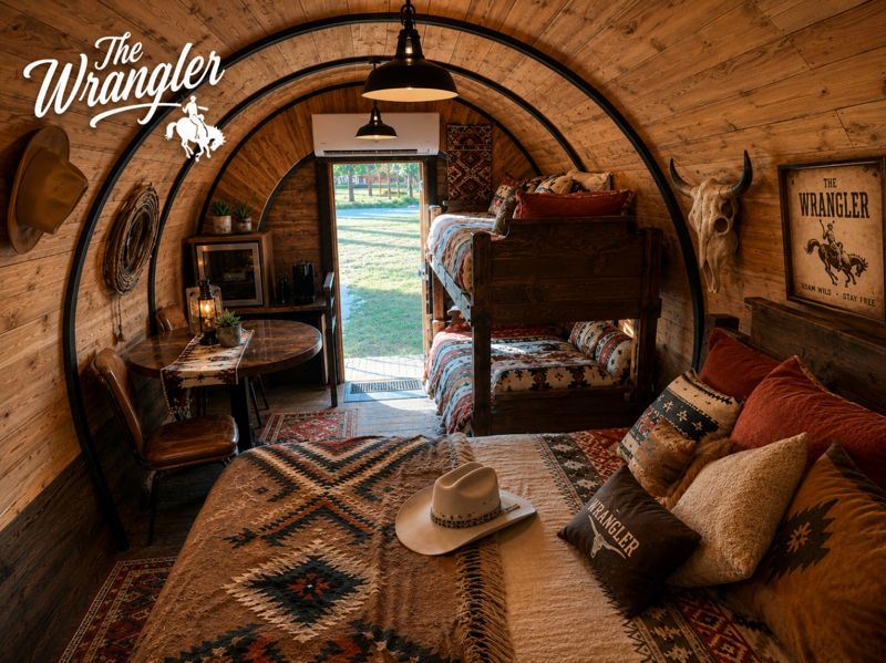 Inside The Wrangler — Prairie Haven glamping at Prairie Junction